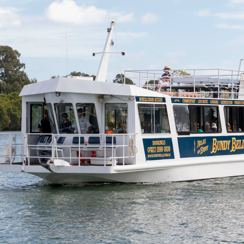 Bundy Belle cruising on the Burnett River in Bundaberg